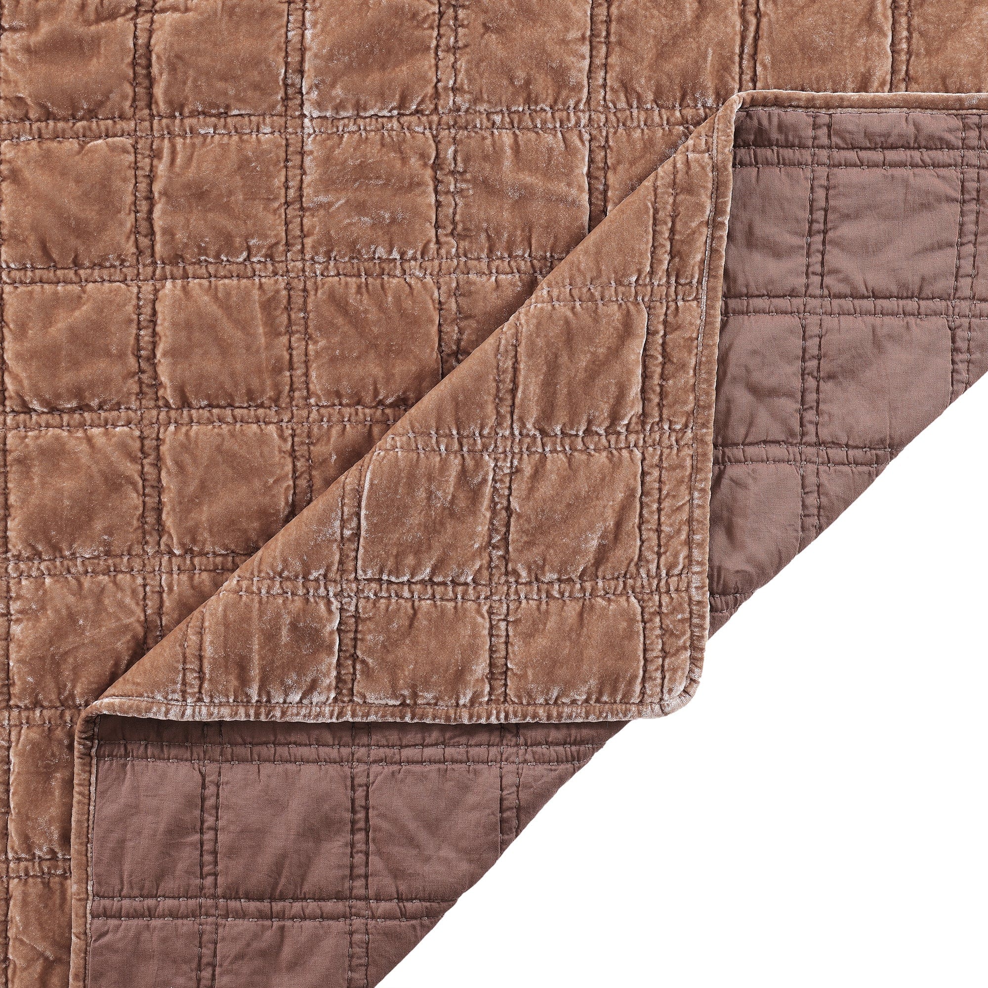Luxury Stella Faux Silk Velvet Double Box Stitch Quilt Set - Queen Size Bedding with Decorative Stitching - Perfect for Master Bedroom, Guest Room & Cozy Winter Nights