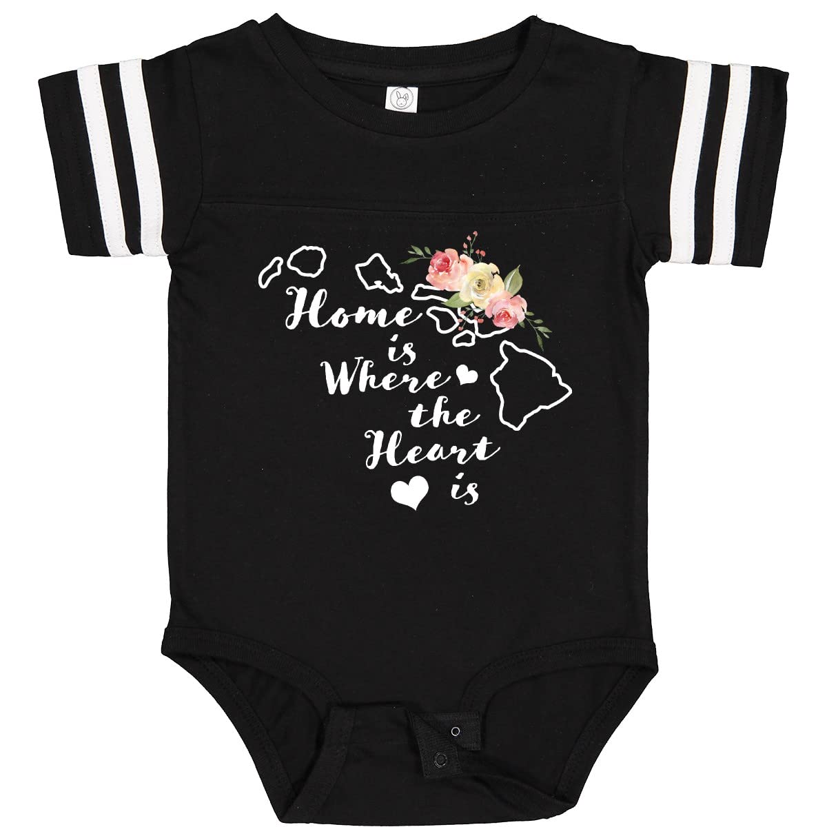 Inktastic Hawaii Home is Where The Heart is Watercolor Floral Baby Bodysuit - Soft Cotton Infant Onesie for Newborns, Baby Showers & Family Photos