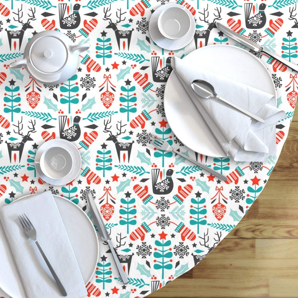 Custom Hygge Holiday Swedish Folk Christmas Tablecloth - 70