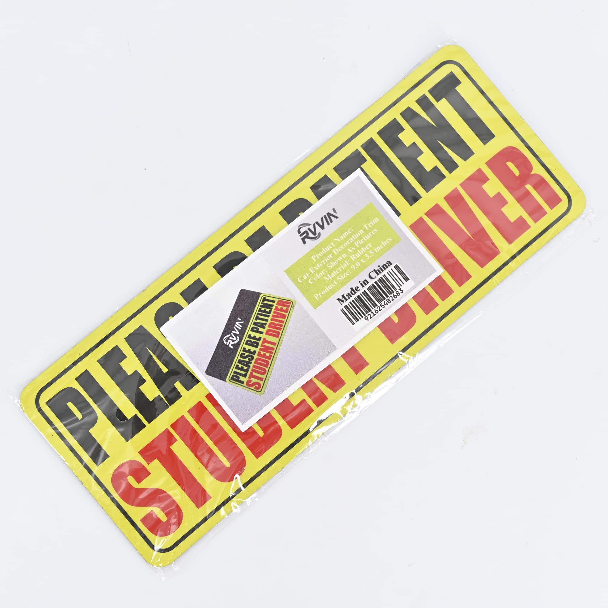 RVVIN New Student Driver Car Magnet - Reflective Yellow Safety Sticker with Bold Text, Removable & Reusable Car Sign (Type A) - Perfect for Beginner Drivers, School Zones & Parent-Taught Lessons