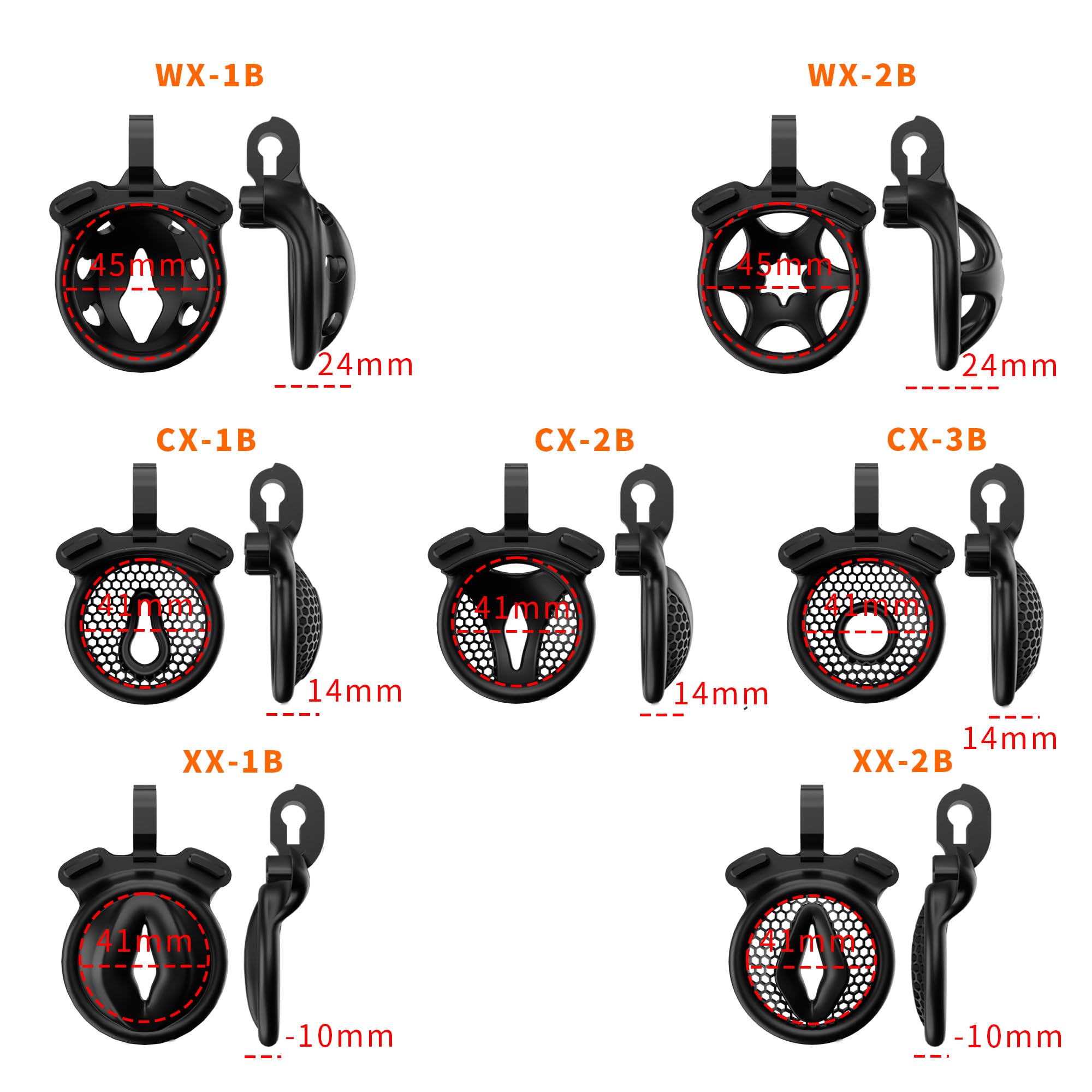 Small Negative Flat Chastity Cage for Men - Plastic BDSM Penis Cage with Secure Lock Design - Couples Sex Toy for Male Chastity Play (Black, Flat-B) - Perfect for Long-Term Wear and BDSM Bondage Scenes