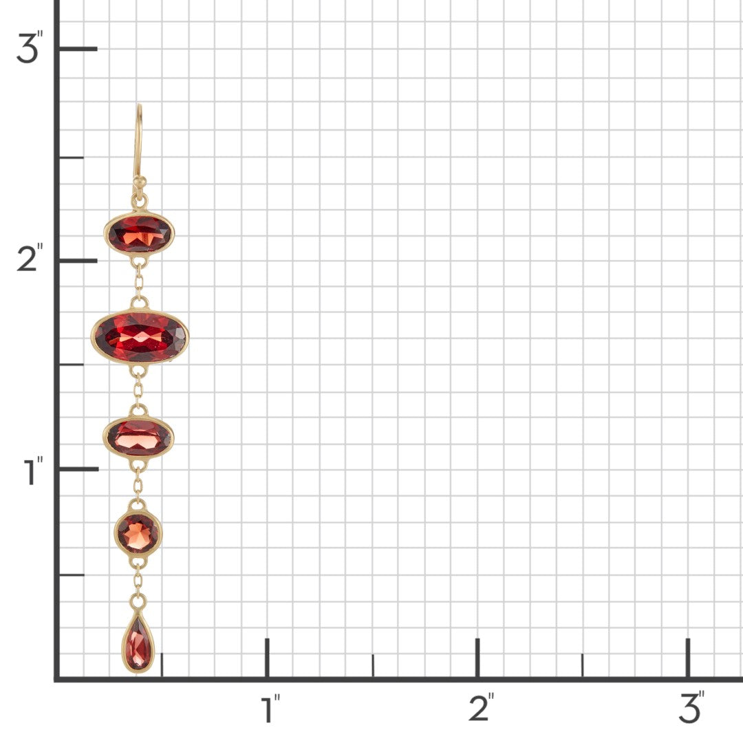 Elegant Garnet Ellipse Drop Earrings for Women – Perfect for Weddings, Parties & Special Occasions