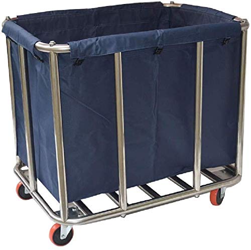 Heavy Duty Commercial Laundry Sorter Cart with Wheels & Removable Bags - 3-Bin Rolling Utility Storage Hamper Trolley for Hotels, Hospitals & Home Use (Blue) - Perfect for Organizing Linens, Clothes & Laundry in Small Spaces