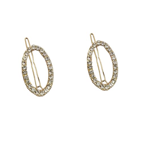 Elegant Stone Lock Hair Clips for Women & Girls - Korean Fashion Metal Hair Pins & Side Clips (2-Pack) - Perfect for Weddings, Parties & Daily Styling