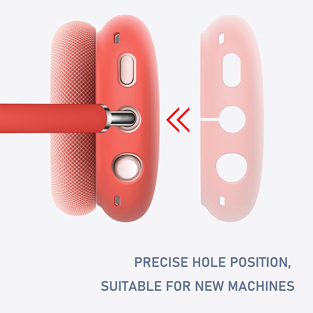 Antetek AirPods Max Silicone Protective Case - Lightweight Shockproof Cover with Full Protection, Shatter-Resistant Frame - Perfect for Travel, Gym & Daily Use (Red)