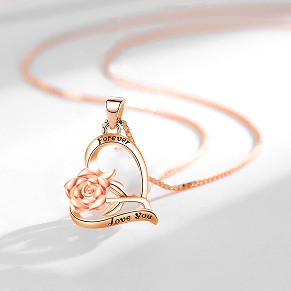 SWEETIME Blue Rose Gift Box with Sterling Silver S925 Necklace & Floral Brooch - Eternal Rose Jewelry Set for Women - Perfect Thanksgiving, Christmas & Anniversary Gift for Her - Romantic Present for Wife, Girlfriend, Mother (Home Decor & Special Occasion Gift)