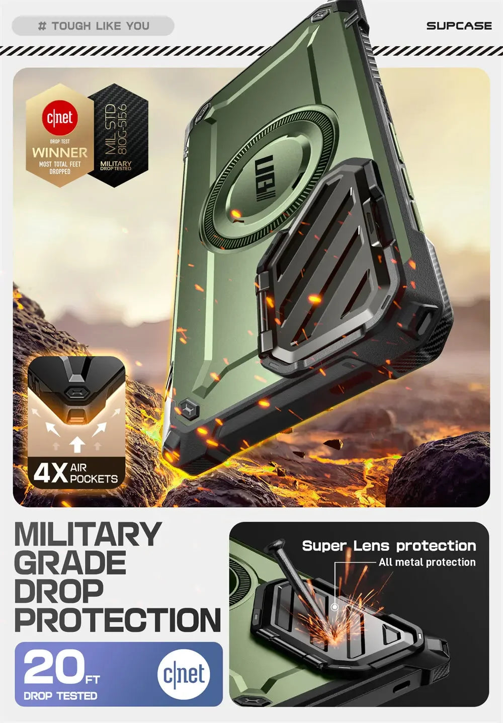 Samsung Galaxy S25 Ultra SUPCASE UB Mag XT Heavy Duty Rugged Case with Kickstand - Shockproof Protection for Outdoor, Work & Daily Use