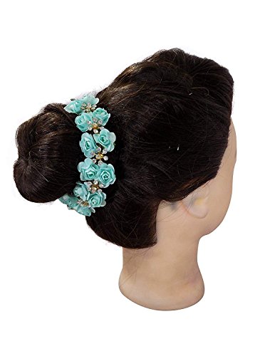 Elegant Glan Gajra Hair Accessories for Women - Bridal Hair Jewelry for Weddings & Special Occasions (Sky Blue) | Perfect for Bridal Hairstyles, Indian Weddings & Cultural Events