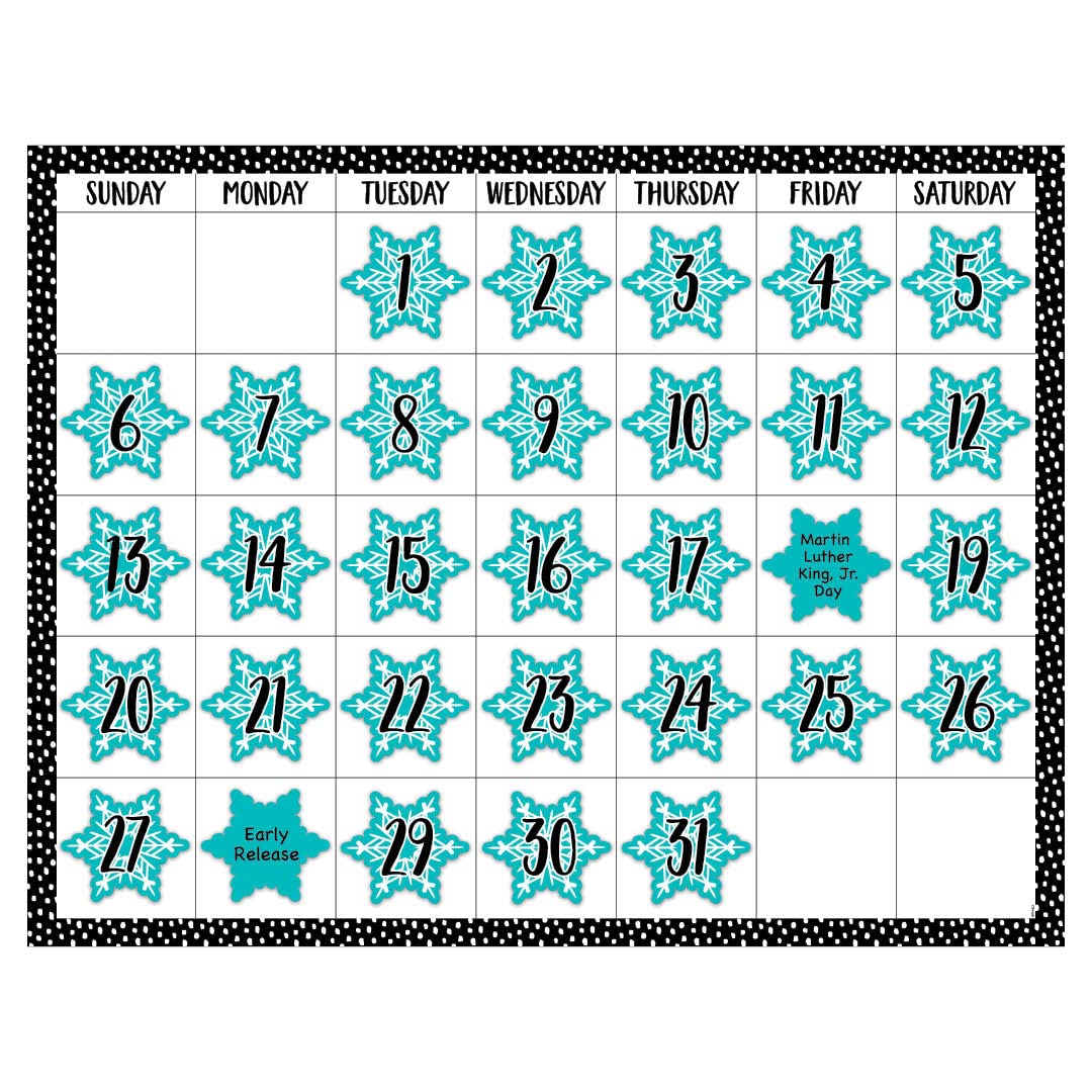 Creative Teaching Press CTP 10613 Messy Dots Black Calendar Chart - Perfect for Classroom Organization, Homeschooling & Teacher Supplies