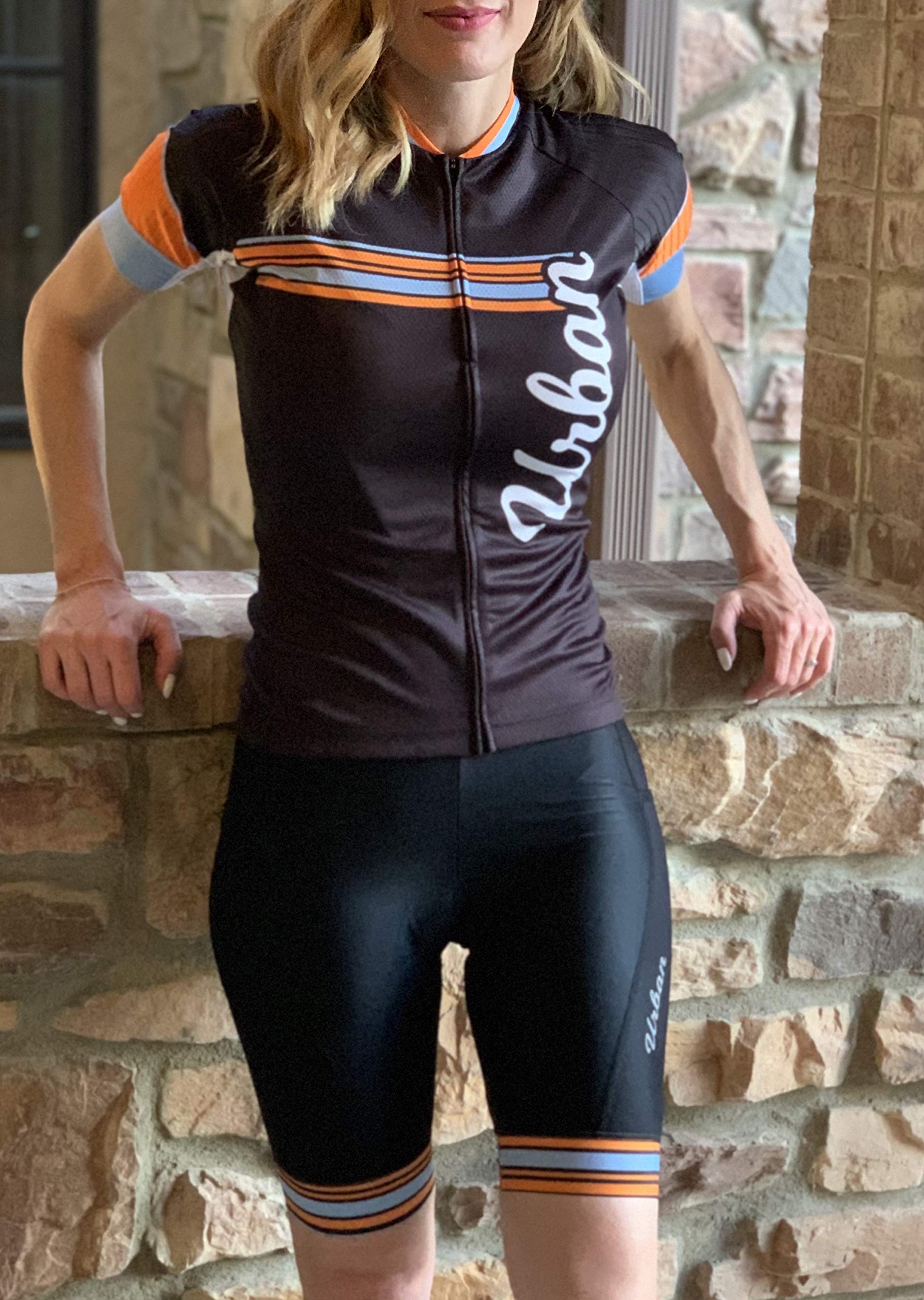 Women's Cycling Jersey and Bib Shorts Set - Breathable & Comfortable Urban Pro Team Outfit for Road Biking, Commuting & Training