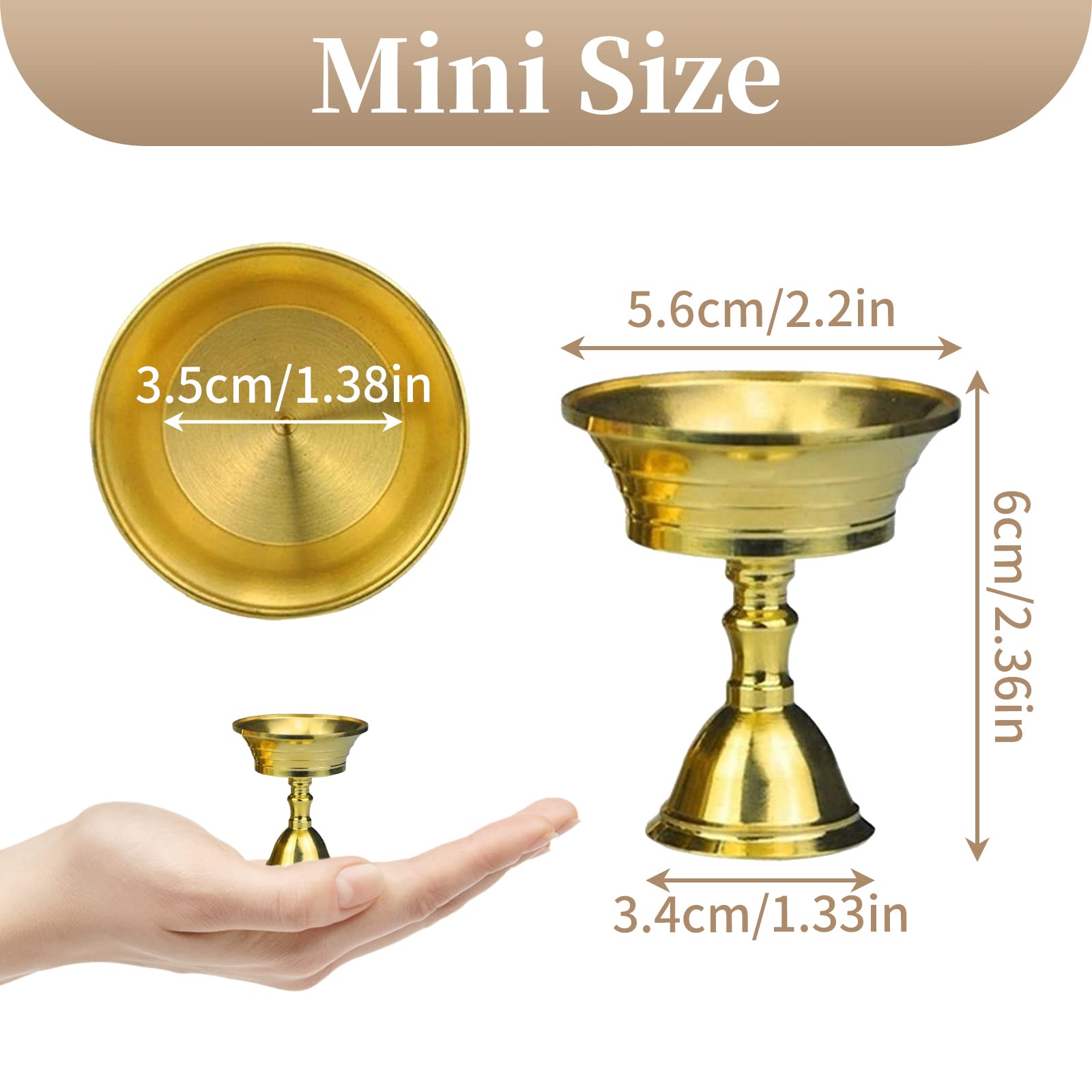 12 Pack Brass Ghee Lamp Butter Lamp Holder - Traditional Tibetan Buddhist Diyas for Diwali, Altar Offerings & Spiritual Ceremonies - Elegant Oil Candle Holders for Home Decor & Meditation Spaces