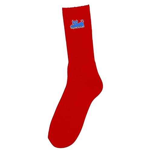 Toy Machine Devil Cat Socks - Black Skull Print Crew Socks for Men & Women | Punk Rock Streetwear Accessories for Skateboarders & Music Fans