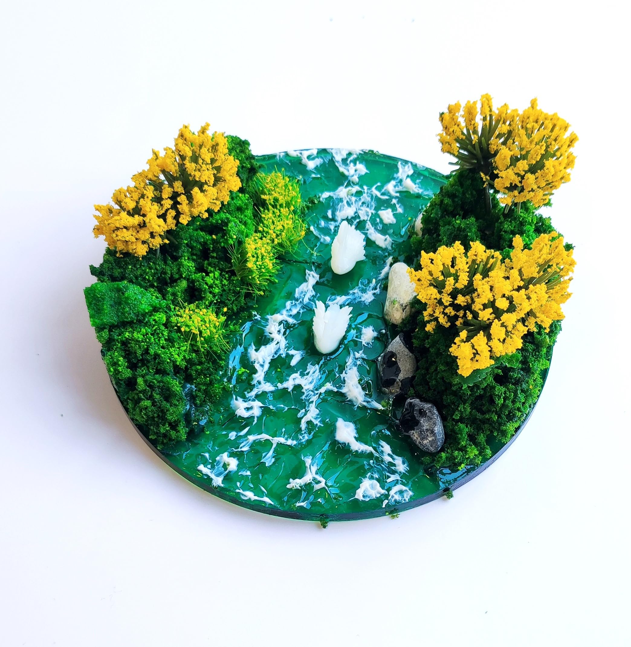 Realistic Miniature Swan Garden River - Fairy Garden Pond & Diorama Decor for Miniature Landscapes | Perfect for Fairy Gardens, Terrariums & DIY Miniature Scenes