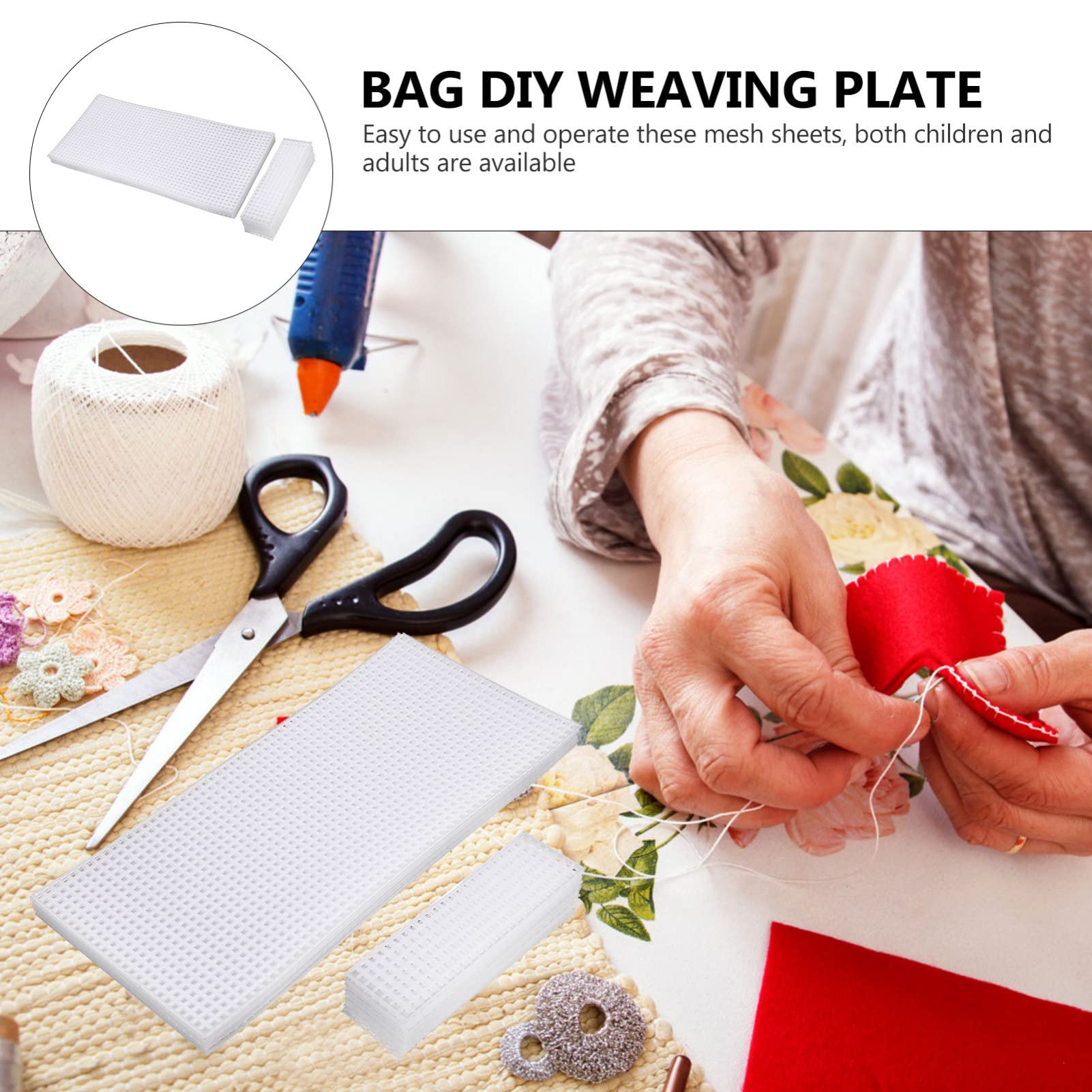 10-Piece Woven Mesh Crochet Bag Plates - DIY Embroidery & Knitting Weaving Boards for Handmade Bags - Perfect for Crafting, Knitting Projects, and DIY Gift Making