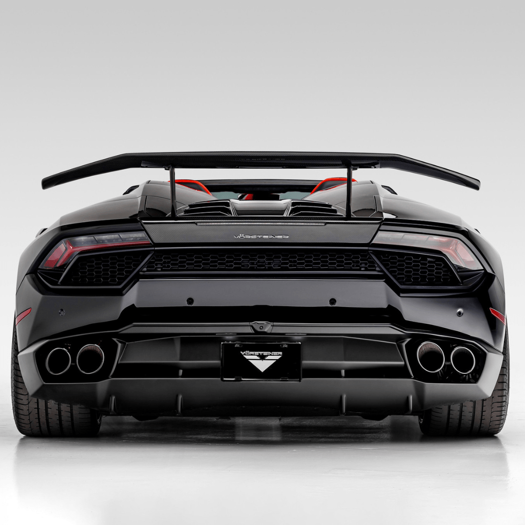 Lamborghini Huracan Mondiale Edition Carbon Fiber Aero Wing Blade with Aluminum Uprights - High Performance Rear Spoiler for Track Racing & Street Use