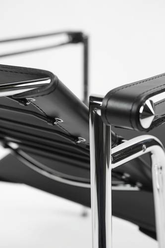Le Corbusier LC1 Basculant Sling Chair - Genuine Black Leather Modern Lounge Chair for Living Room, Office & Reading Nook