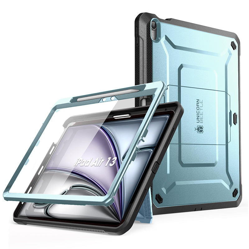 iPad Air 13 Inch (2024) Unicorn Beetle Pro Rugged Case - Heavy Duty Protection, Shockproof & Anti-Scratch Cover in Arctic Blue - Perfect for Outdoor, Travel & Everyday Use