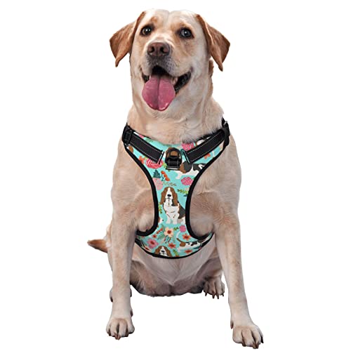 Sweet Basset Hound And Vintage Florals