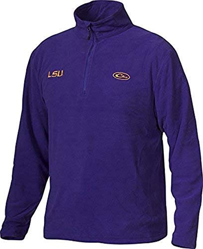 Drake Men's LSU Breathlite 1/4 Zip Pullover Sweatshirt - Moisture Wicking Athletic Top for Running & Gym (X-Large, White) - Perfect for Workouts, Casual Wear & College Game Day Outfits