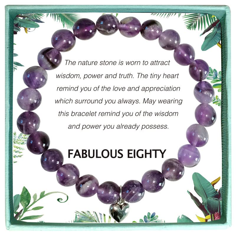 Elegant Purple 80th Birthday Bracelet for Women & Men - Unique 80 Year Old Birthday Gift Idea - Perfect for 80th Birthday Parties & Milestone Celebrations