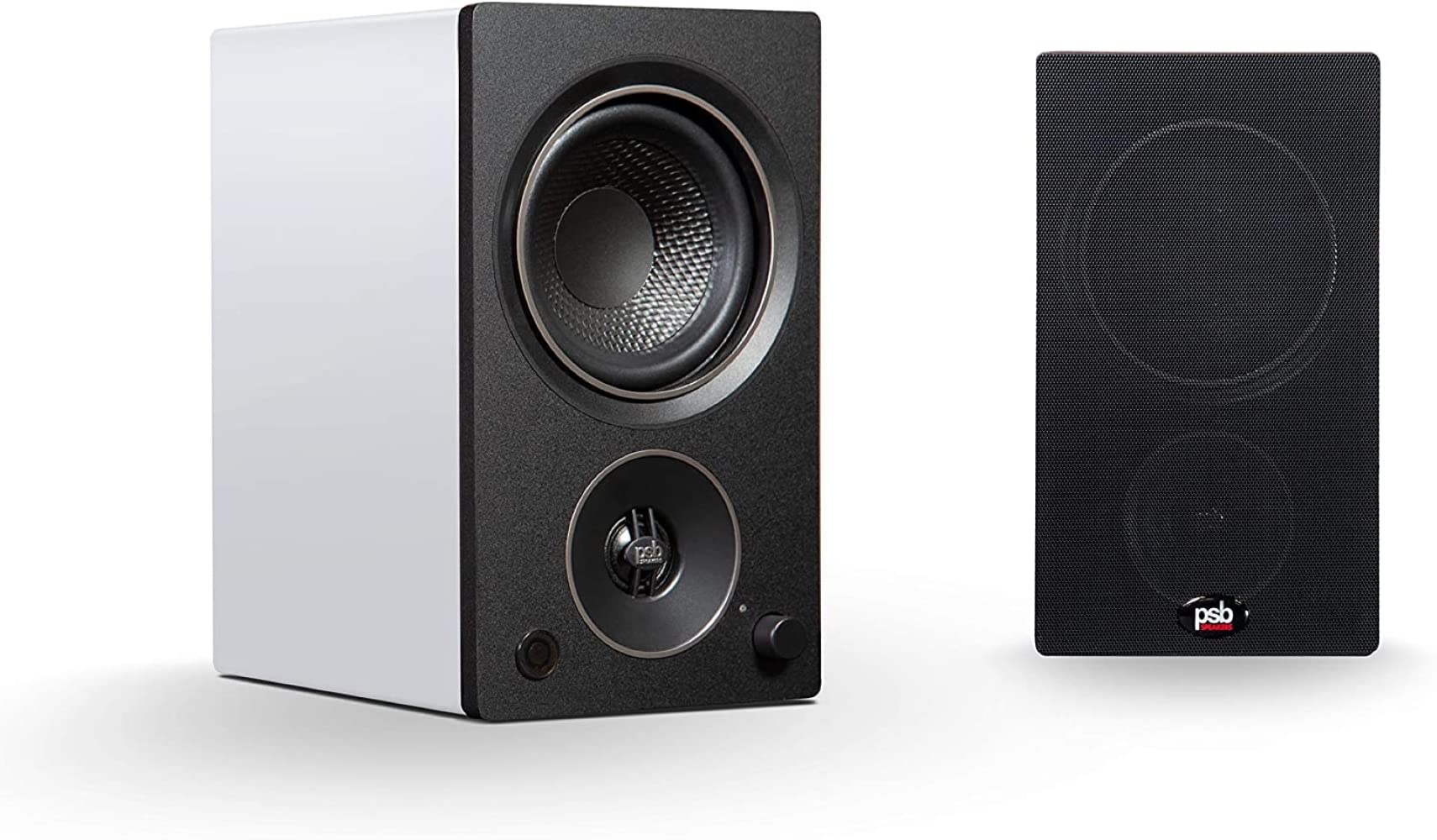 PSB Speakers Alpha AM3 Compact Powered Bluetooth Speakers with Phono Preamp - White | Perfect for Home Audio and Small Spaces