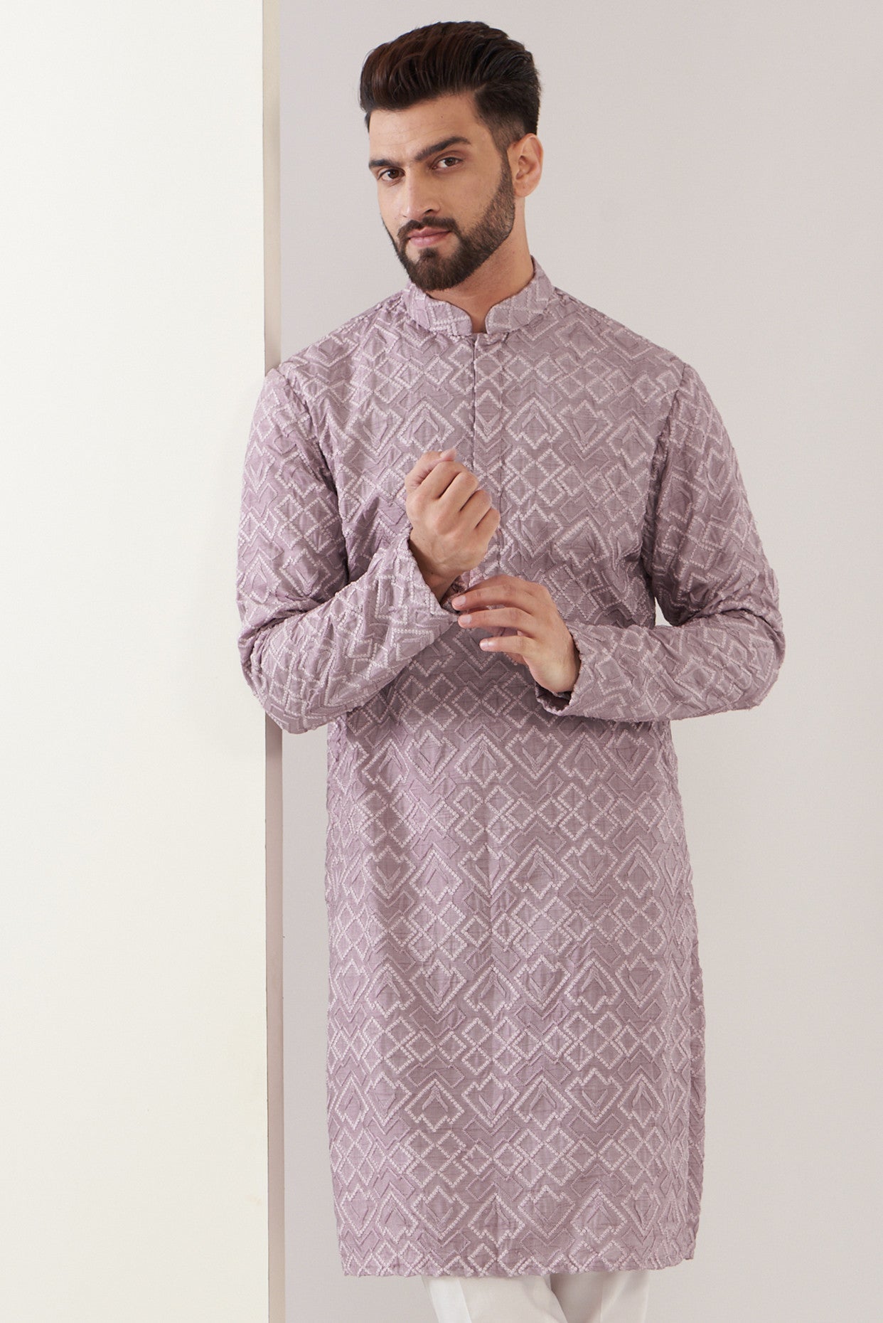 Elegant Lilac Sequenced Kurta for Women - Stylish Ethnic Embroidered Tunic Top for Festivals, Weddings & Special Occasions