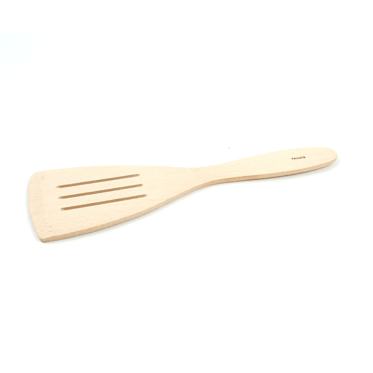 Beechwood Slotted Spatula - 11.75 Inch Flat Wooden Cooking Turner for Flipping Pancakes, Burgers & Eggs - Ideal for Non-Stick Pans & Grilling