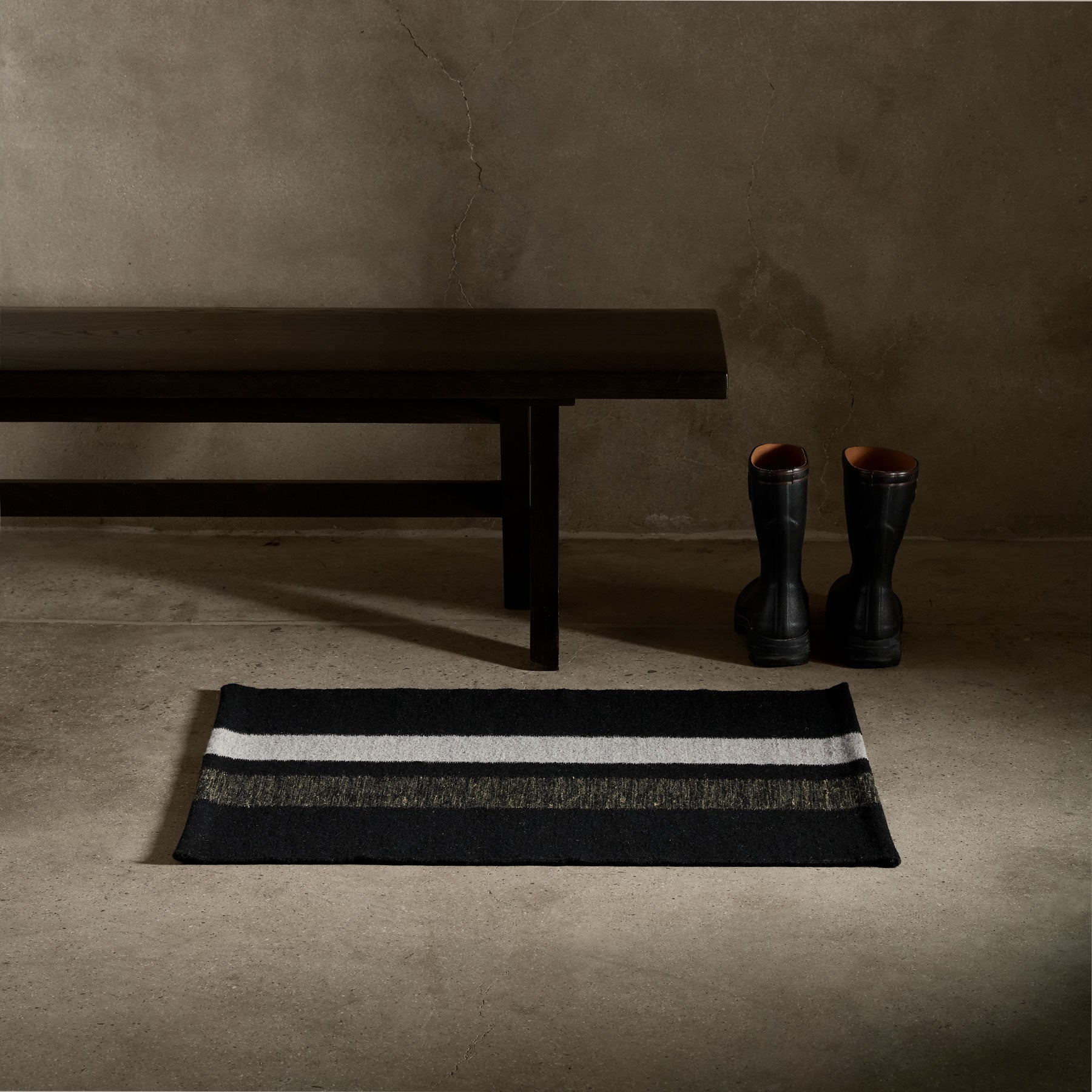 Premium Double Stripe Entry Mat - Non-Slip, Durable & Washable - Black/Black Marle/Pearl Grey - Perfect for Home, Office & High Traffic Areas