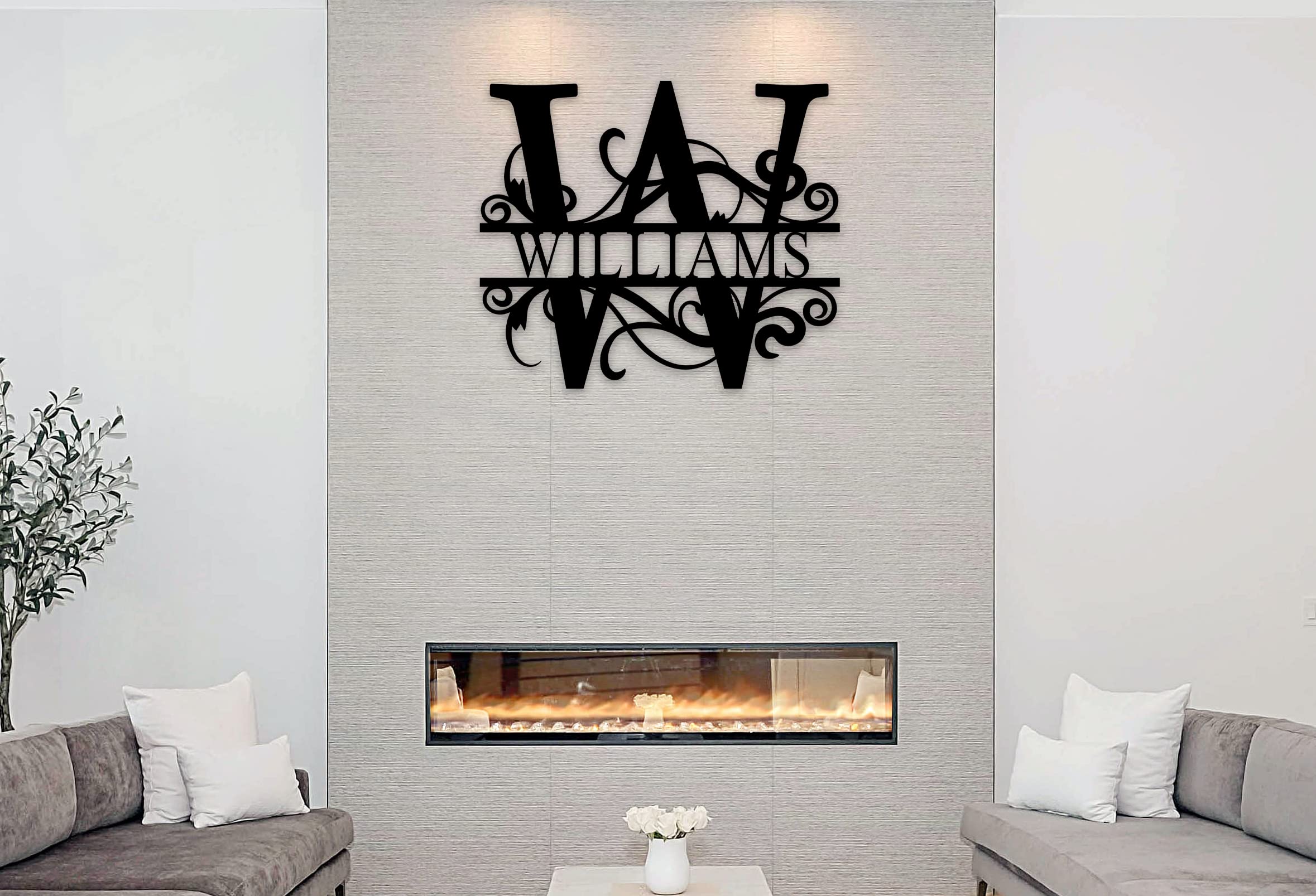 Custom Metal Name Sign - Personalized Wedding Gift & Home Decor - Engraved Metal Plaque for Couples, Housewarming, Anniversary - Perfect for Wall Decor, Bedroom, Living Room