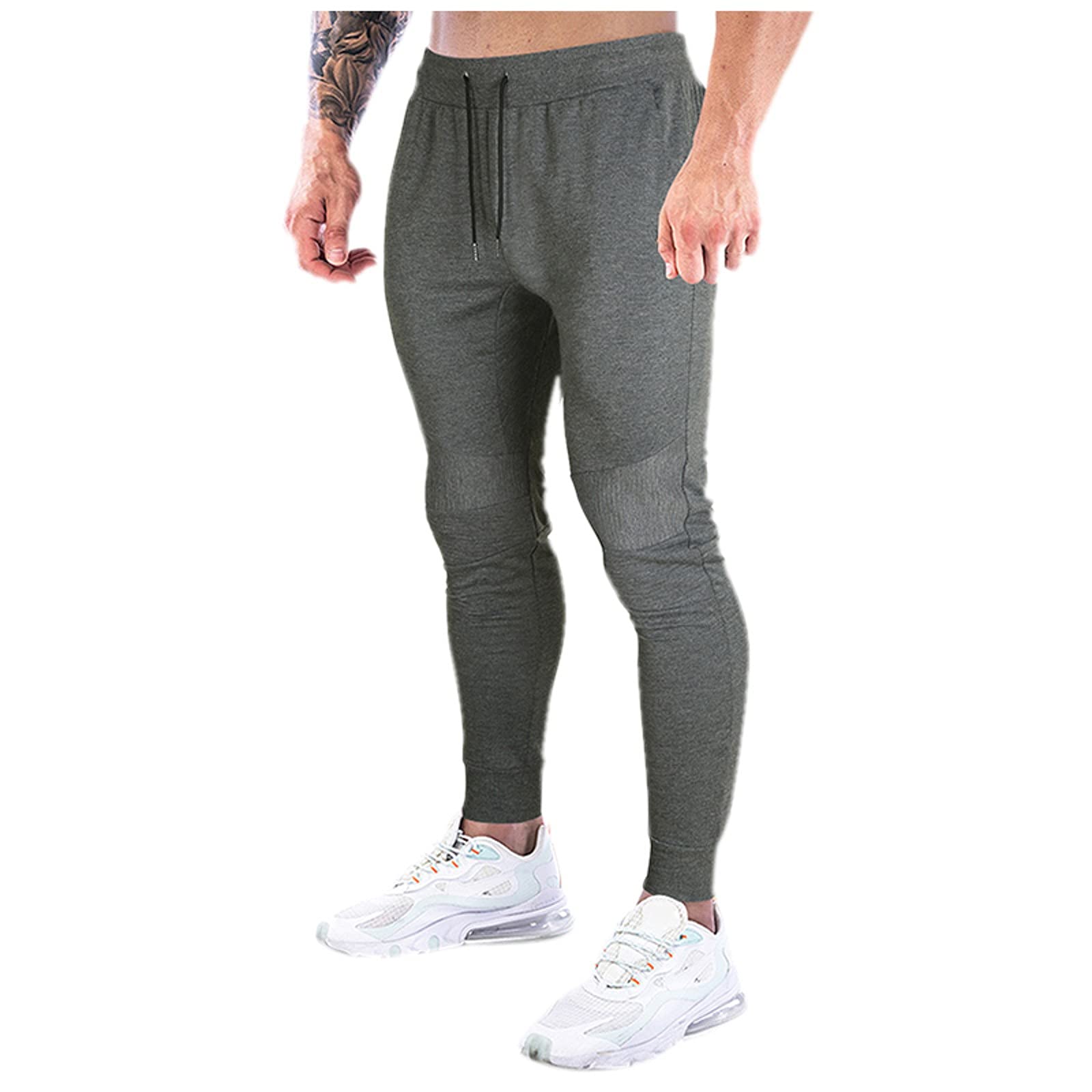 Misaky Men's Casual Sweatpants - Solid Color Tie-Waist Joggers for Running, Workout & Gym | Comfortable Fitness Pants for Lounge, Travel & Everyday Wear