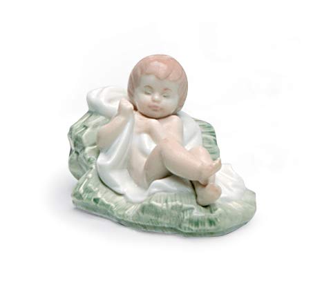 LLADRÓ Porcelain Baby Jesus Nativity Figurine - Handcrafted Christmas Decoration for Home, Nativity Scene & Holiday Display