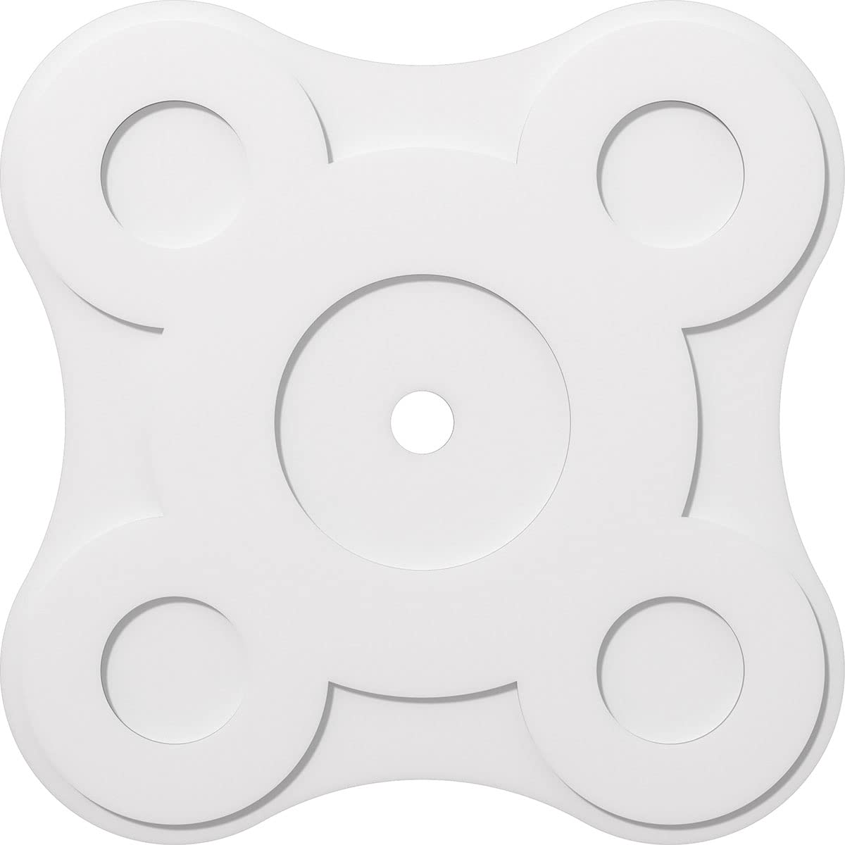 Ekena Millwork CMP40LA-03000 Luna Architectural Grade PVC Ceiling Medallion 40 Inch - White Contemporary Urethane Ceiling Decor for Dining Room, Living Room, Bedroom, and Foyer