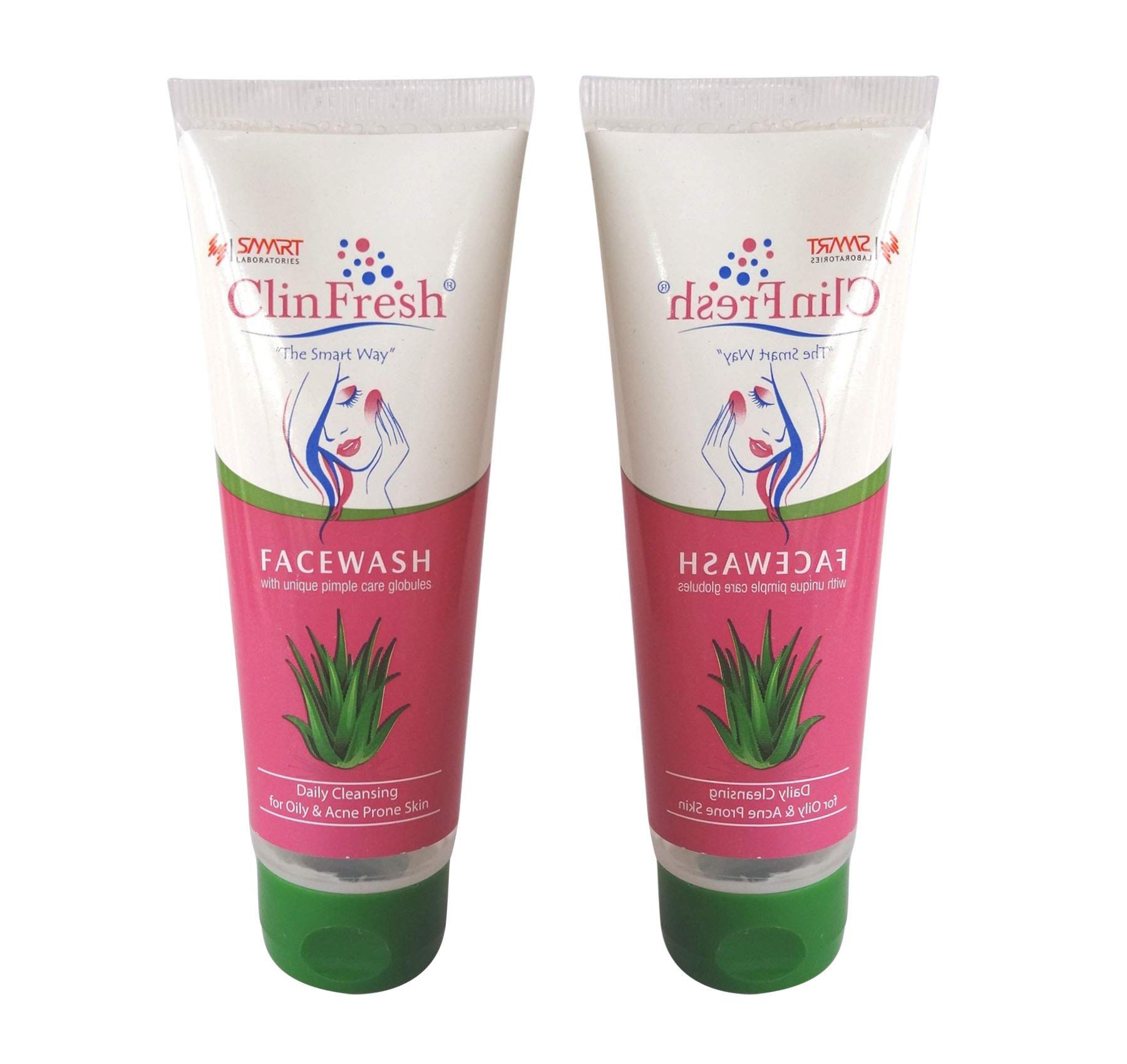 ClinFresh Oil-Free Face Wash with Pimple Care Globules - 75g (Pack of 2) for Acne-Prone & Oily Skin - Gentle Daily Cleanser for Teens & Adults
