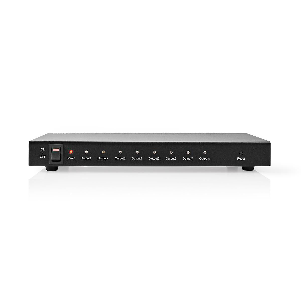 8-Port HDMI Splitter 4K@30Hz 3.4Gbps - 8x HDMI Output Metal Case (Anthracite) for Home Theater, Gaming & Multi-Screen Presentations