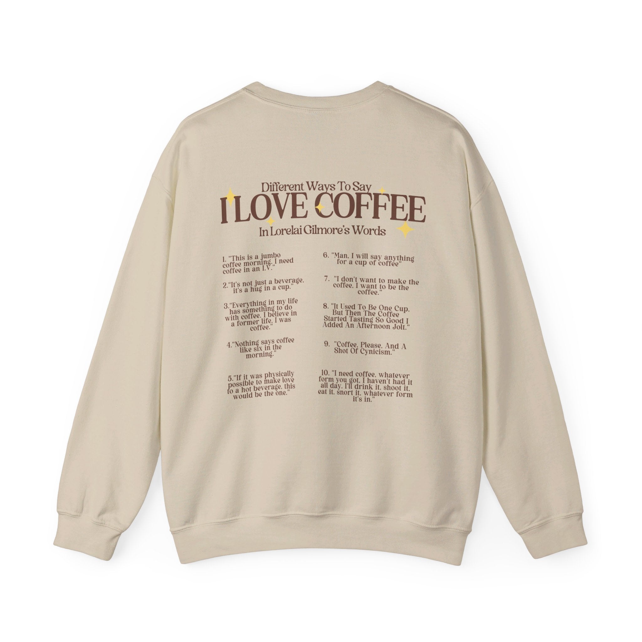 I Love Coffee Crewneck Sweatshirt - Soft & Comfortable Unisex Pullover for Coffee Lovers - Perfect for Casual Wear, Gifts & Coffee Shop Outings