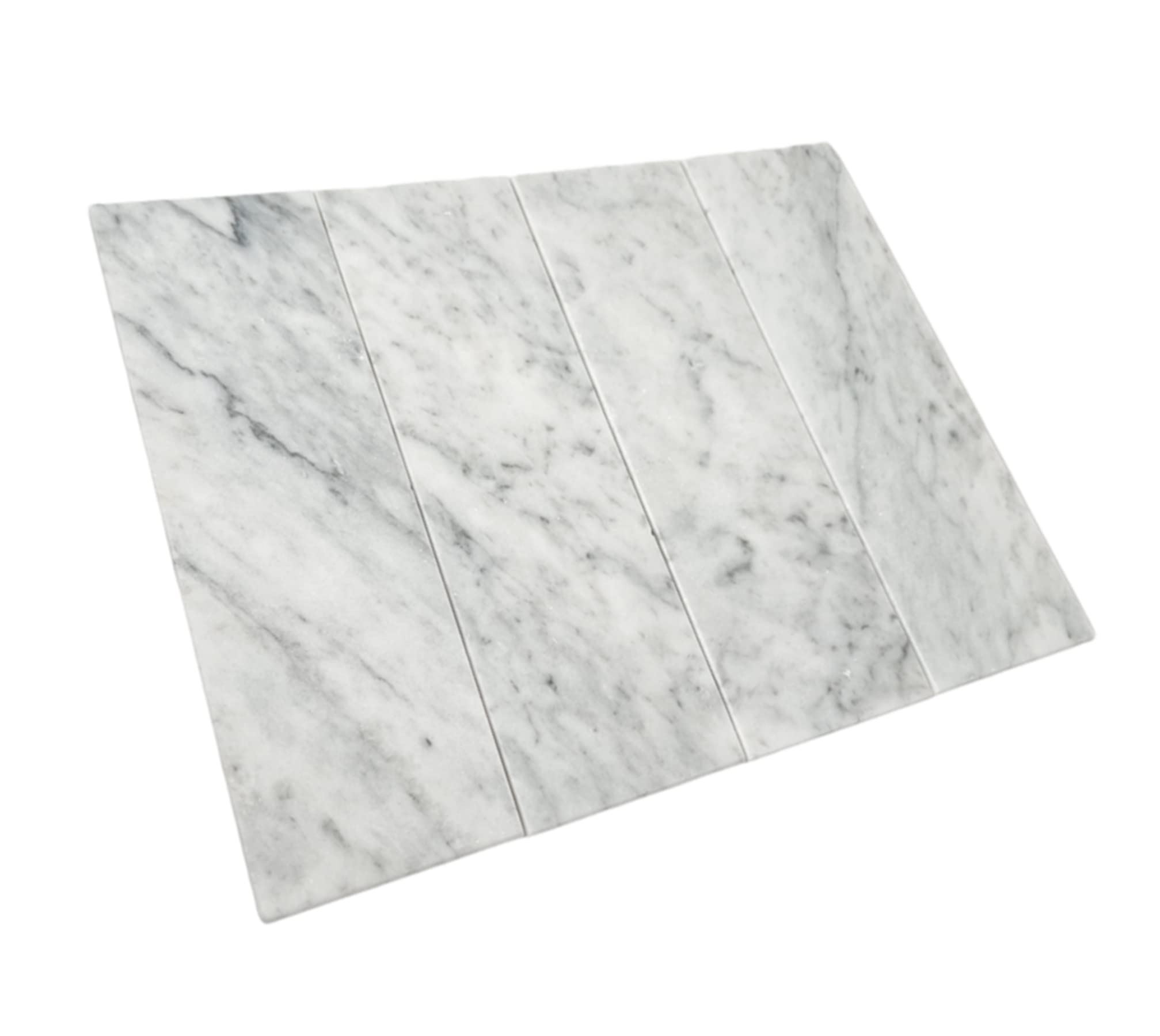 Premium Carrara Italian Bianco Carrara Marble 4x12 Subway Tile - Honed Finish for Kitchen Backsplash, Bathroom Walls & Shower - Floor & Wall Tile (Box of 30) - Elegant Home & Commercial Renovation Solution