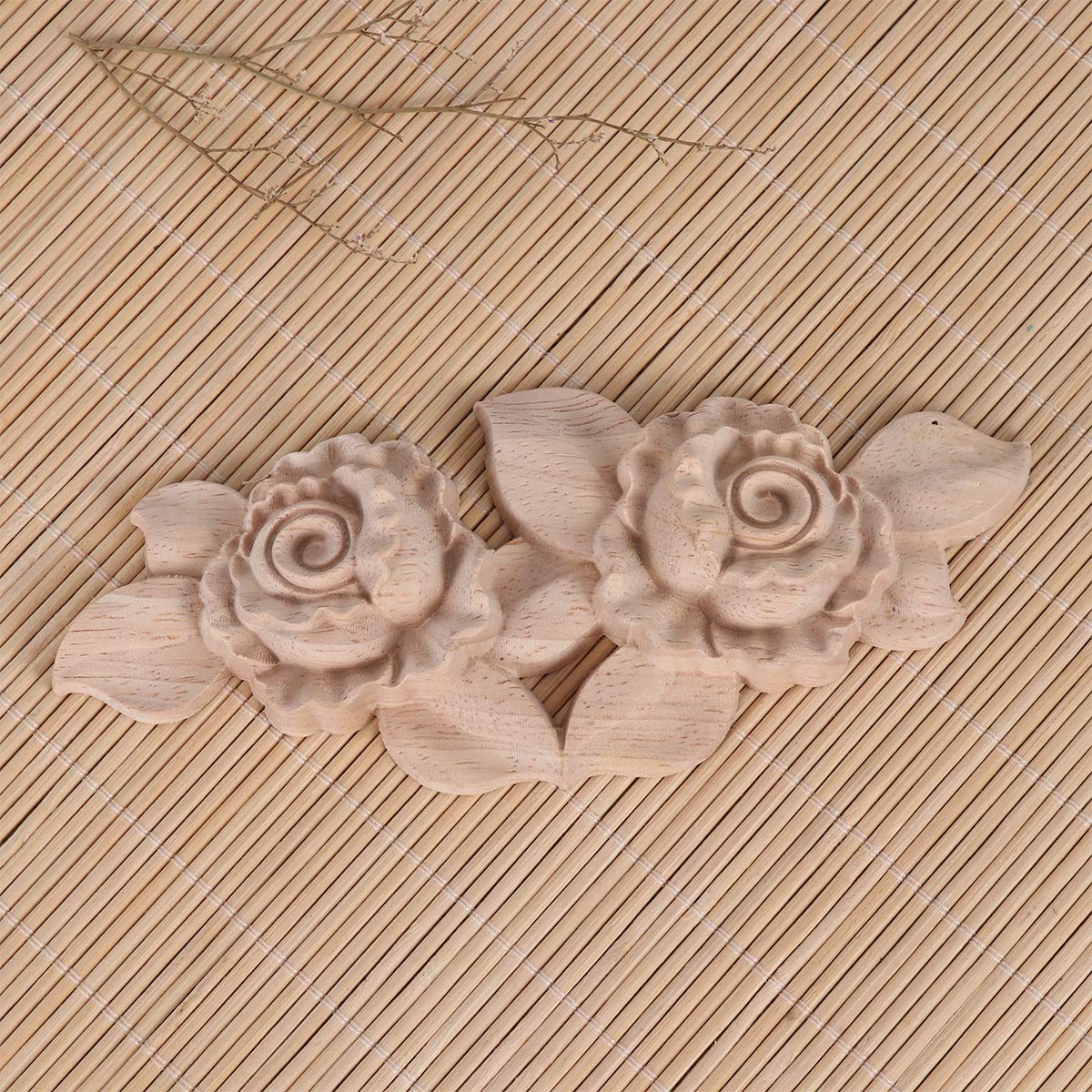 Handmade Rose Carving Wooden Chips - Natural Home Decor Wood Slices for DIY Crafts, Wall Art, Wedding Centerpieces & Rustic Decorations