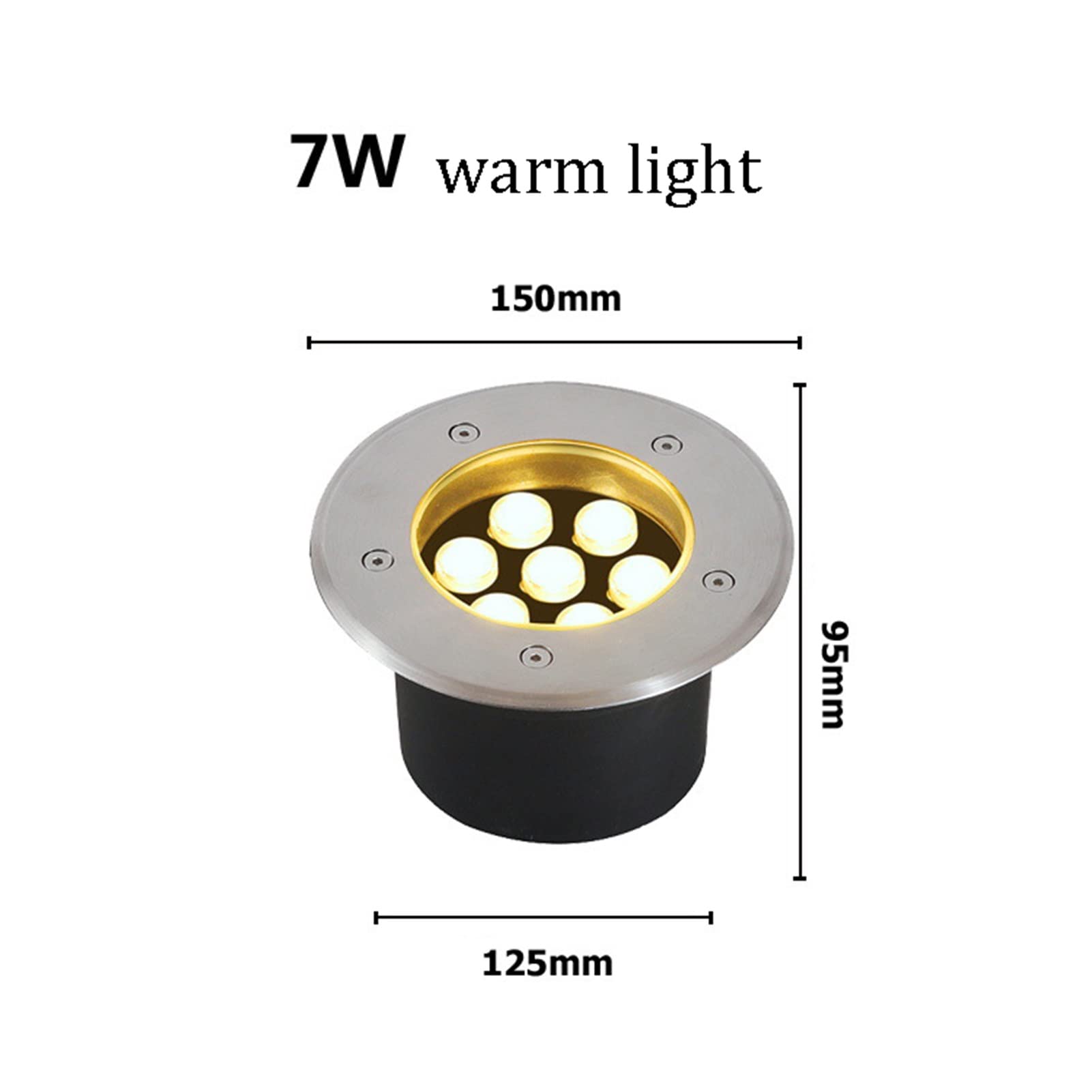 4 Pack LED Underground Landscape Lights - IP65 Waterproof Round Buried Lights for Pathway, Patio, Bridge & Garden Lighting - Warm White (DC24V, 7W) - Perfect for Outdoor Walkways, Driveways & Yard Decor