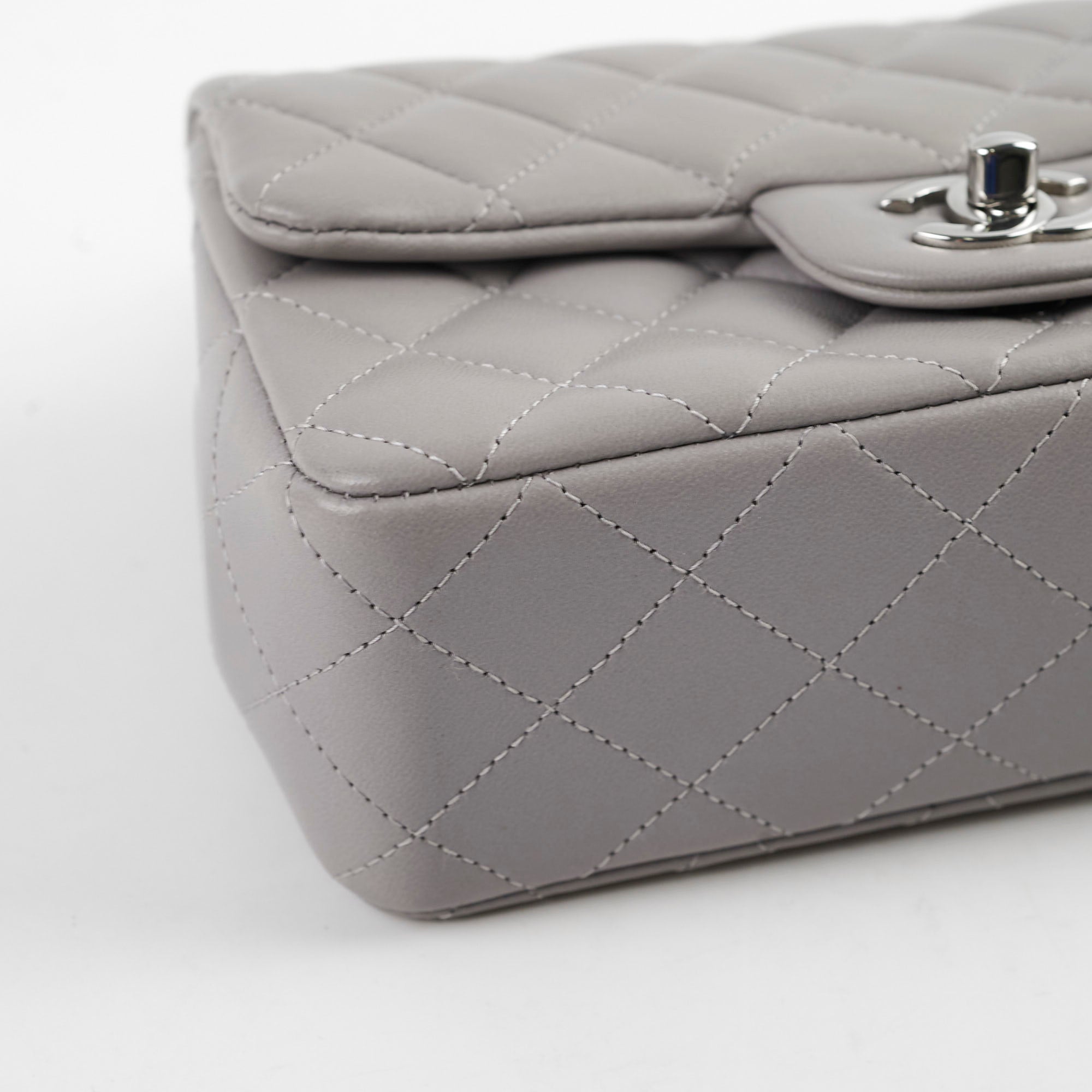 Chanel Mini Rectangle Grey Microchip Crossbody Bag - Luxury Designer Handbag for Women | Perfect for Parties, Dates & Everyday Use