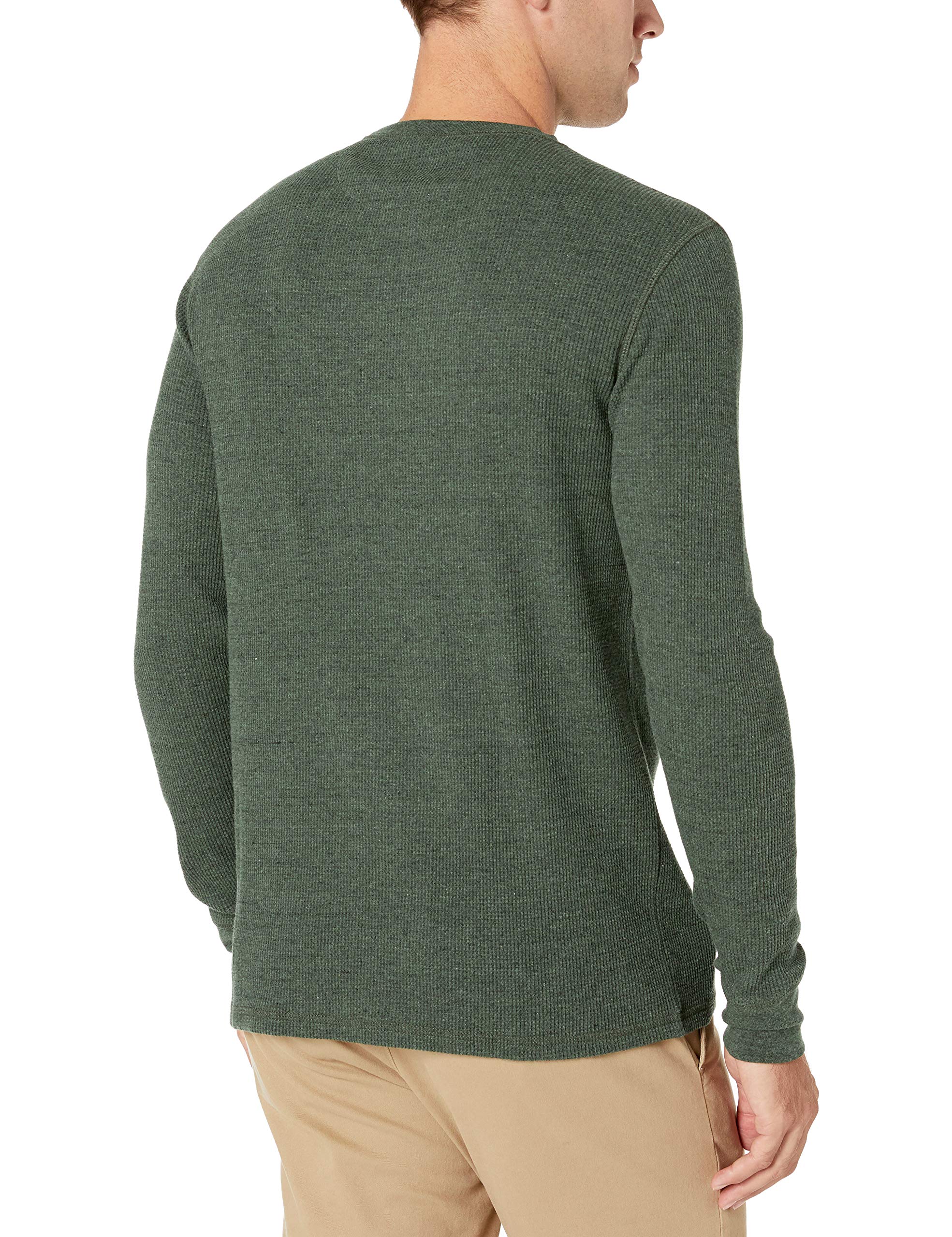 Amazon Essentials Men's Regular-Fit Long-Sleeve Waffle Henley Shirt - Soft Cotton Thermal Top for Casual Wear, Layering & Outdoor Activities