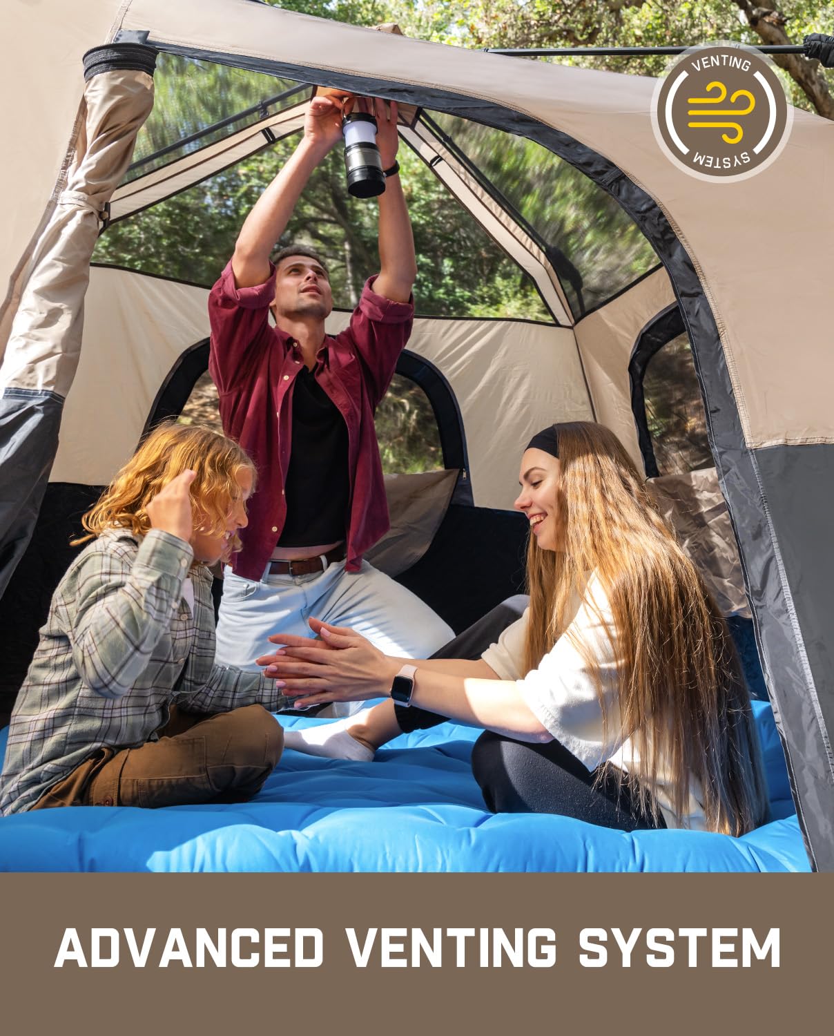 Fanttik Instant Cabin Tent for 4/6/8/10 Person - 60 Second Setup, Waterproof Rainfly & Windproof Design - Portable Camping Tent with Carry Bag for Family Camping, Hiking, Backpacking & Outdoor Adventures