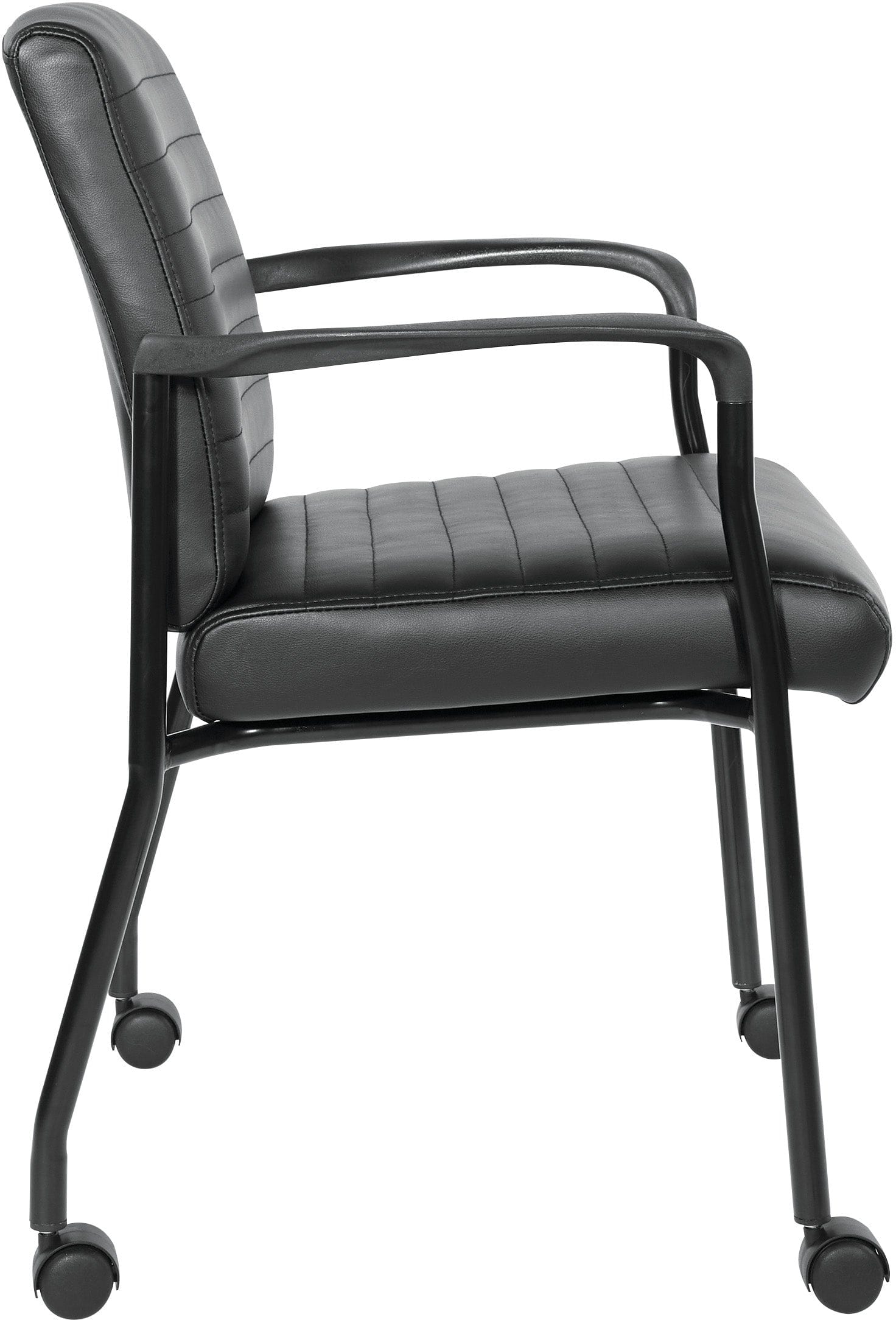Office Star Guest Chair with Casters [FL38640] - Ergonomic Rolling Visitor Chair for Home Office, Conference Room & Reception Area
