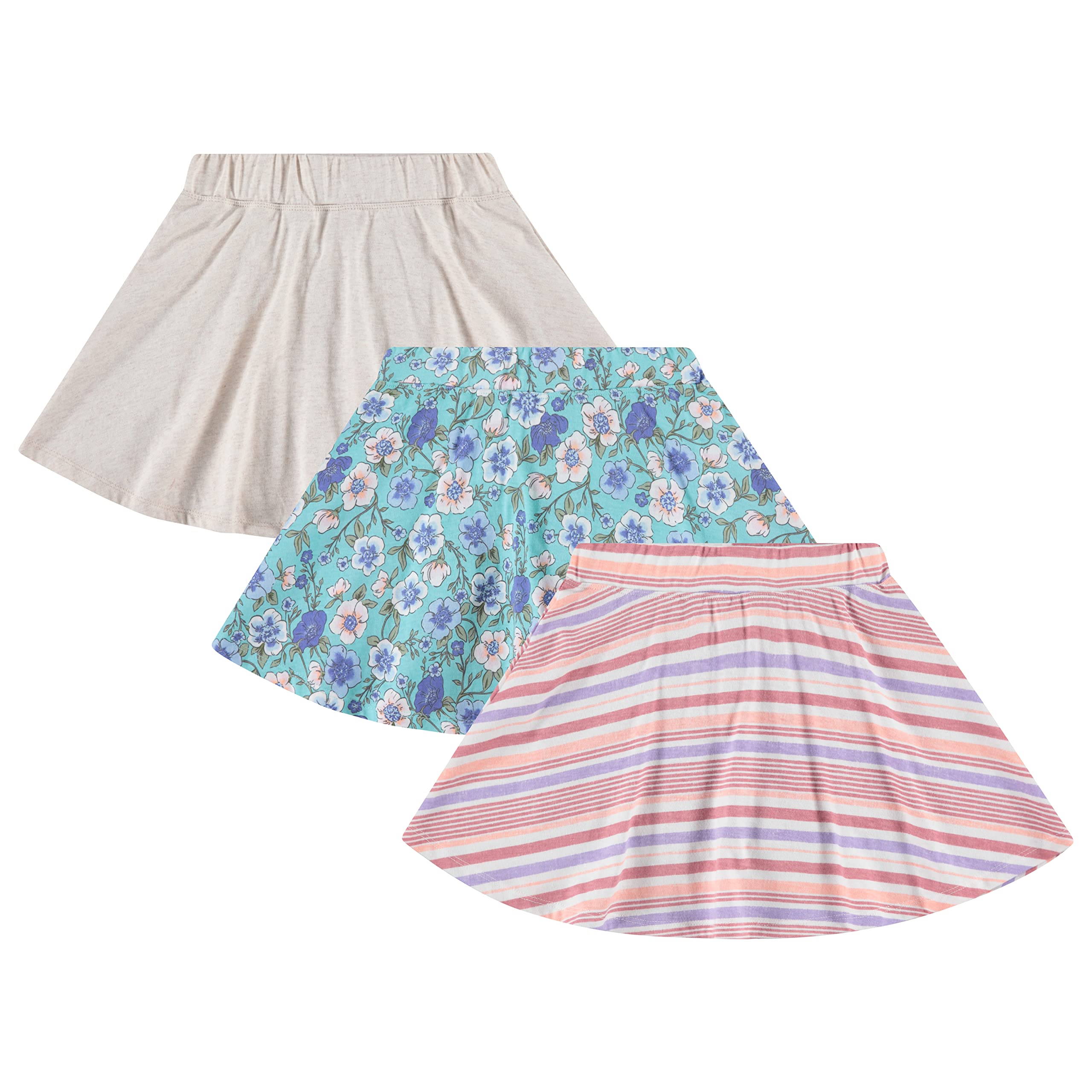 BTween 3 Pack Girls' Skorts - Cute Layered Scooter Skirts with Built-in Shorts for Active Play, School & Outdoor Activities