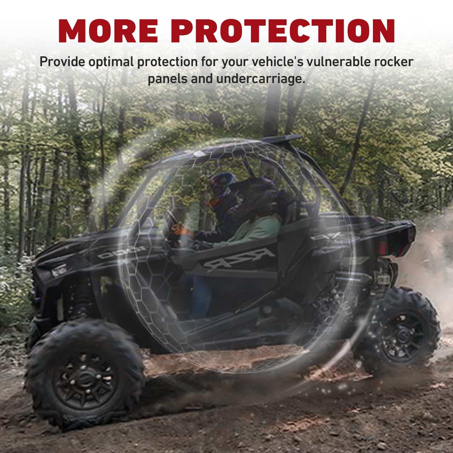 ELITEWILL Heavy Duty Rock Sliders & Nerf Bars with Mounting Bolts - Side Step Protection & Tree Kickers for 2014-2023 Polaris RZR 900 Trail/900S/1000S/1000XP/Turbo (2-Seater Models) - Off-Road Adventure & Trail Riding Accessories