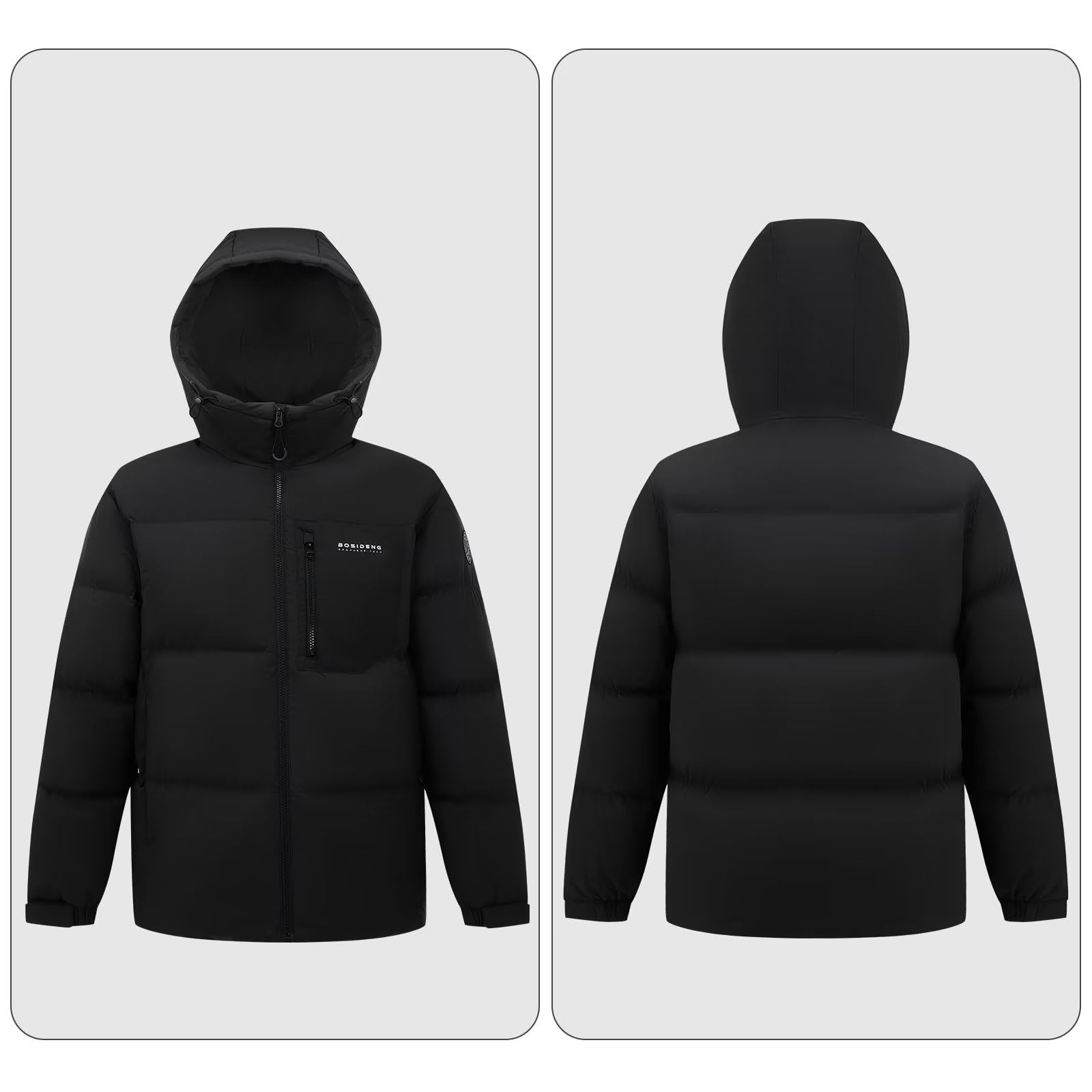 Men's Winter Short Down Jacket Hooded - Thickened Warm Puffer Coat for Travel & Outdoor Activities | Lightweight Insulated Jacket for Hiking, Camping & Cold Weather