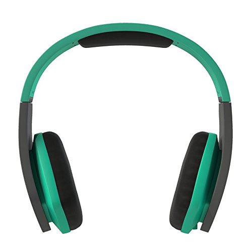 Jump! Lightweight Over-Ear Headphones - Green/Gray, 32 Ohms Impedance - Perfect for Gaming, Music & Travel
