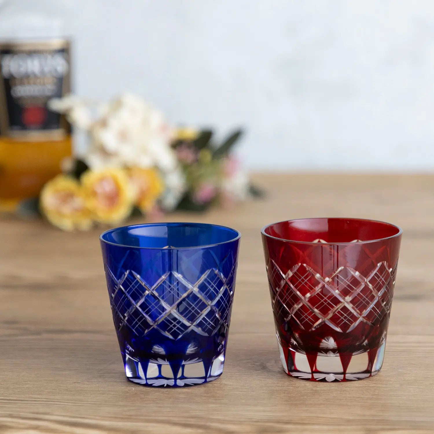 Kimoto Glass Tokyo Edo Kiriko Old Fashioned Whiskey Glass - Handcrafted Layered Yarai Design for Cocktails, Bourbon & Scotch - Perfect for Home Bar, Gifts & Special Occasions