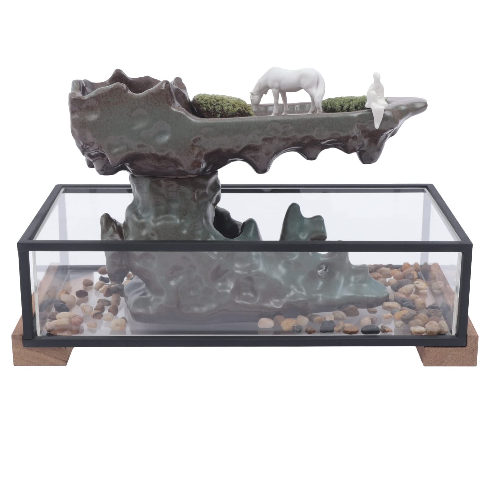 TFCFL Desktop Rockery Fountain with Waterfall - Zen Tabletop Water Feature for Home, Office, Living Room Decor - Relaxing Mini Waterfall Fountain with Natural Rock Design - Perfect Gift for Women & Men (Great for Stress Relief, Meditation Spaces & Home Office Decor)