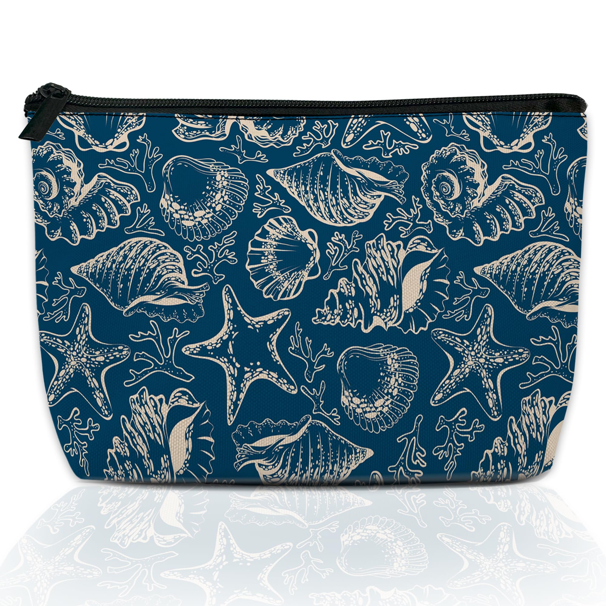 Waterproof Starfish Makeup Bag - Travel Toiletry Pouch for Beach & Gifts (9.5×5.9 Inch)