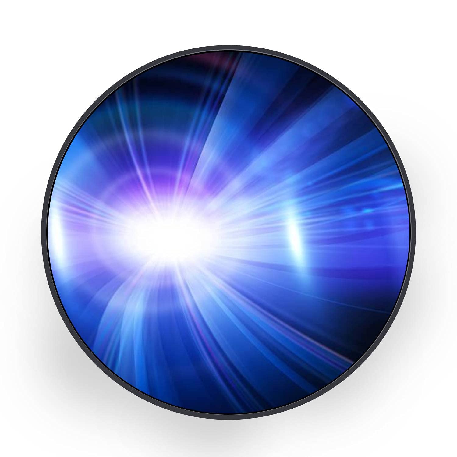 Round Canvas Wall Art with Black Frame - Modern Light Wall Paintings for Bedroom & Living Room Decor - Ready to Hang - Perfect for Home, Office & Gift Giving